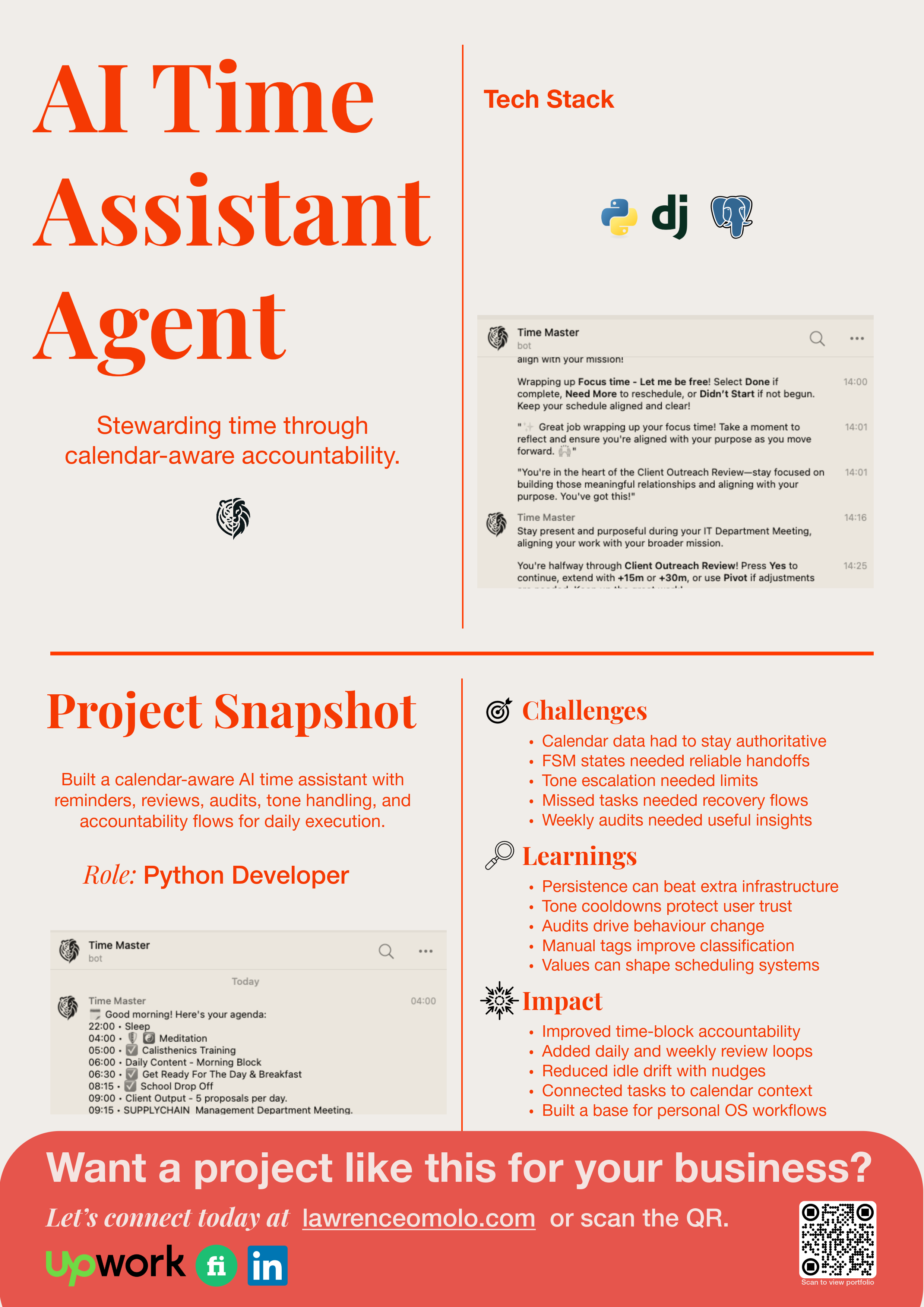 AI Time Assistant Agent — project brochure